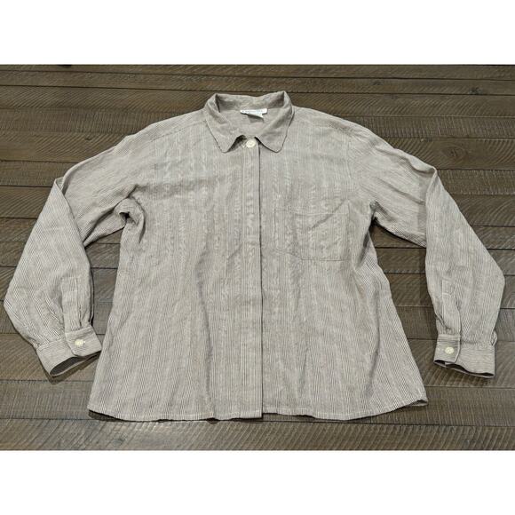 VTG Christian Dior Separates "Top Button" Down Rayon Shirt - Korea - Size 10 - Picture 6 of 6